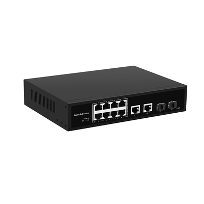 8 ports POE Commutateur à fibre de support POE Watchdog avec 4 ports Uplink Gigabit 120W