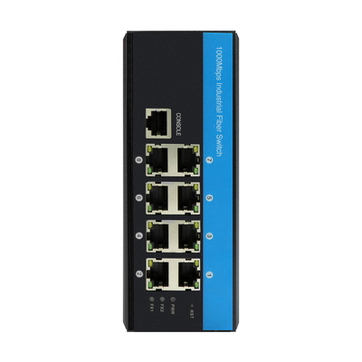 8 ports gérés DC48v Commutateur ethernet industriel Din Rail Gigabit pour extérieur