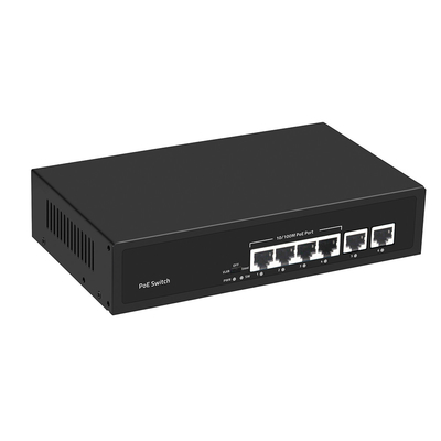 4 ports Ethernet rapide CCTV commutateur Poe avec 2 Copper Uplink 55W Budget de puissance d'entrée AC