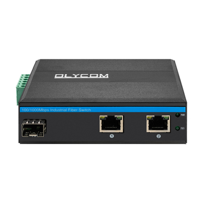 Convertisseur multimédia en fibre optique 3 ports Gigabit 2KM-120KM 12v 24v Commutateur industriel avec SFP