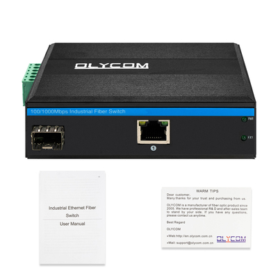 Taille mini industrielle de support de rail de Gigabit de convertisseur de médias d'Ethernet de port de l'entrée de puissance double 2