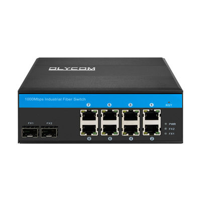 Qualité  48VDC DIN Rail Mounting Industrial Unmanaged POE Switch 8 Gigabit RJ45 Ports usine