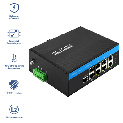 Commutateur Ethernet manageable de couche 2 8 ports PoE Gigabit 802.3Af/at 240W Basé sur Vitesse CE