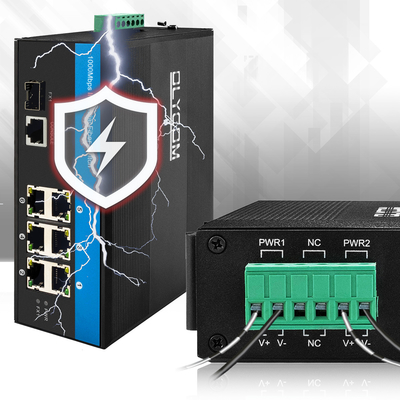 Commutateur PoE durci 2.5G Gigabit Ethernet manageable Double entrée CC 48V 15,4W 30W IP40
