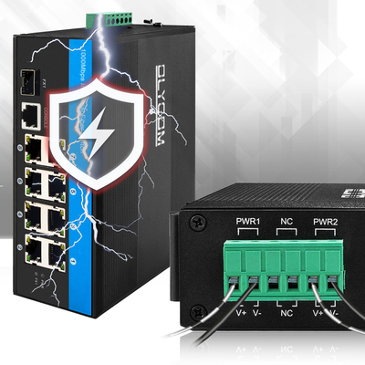 Commutateur PoE industriel géré 8 ports 240W Gigabit LAN Couche 2 VLAN Anneau ERPS CE Rail DIN