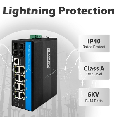 OEM Gigabit Ethernet POE a contrôlé la fente de SFP du commutateur 4 et 8 Lan Port