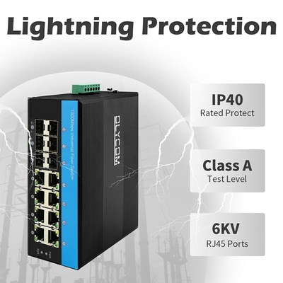Commutateur contrôlé industriel 14 POE gauche 240W de fibre de SNMP CLI de gigabit