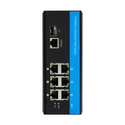 7 SNMP de CLI contrôlé gauche de soutien du commutateur DC12V de gigabit de rail de vacarme d'Ethernet de fibre