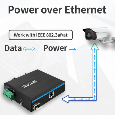 Fibre industrielle du convertisseur 1 de médias d'Ethernet de fibre de POE à 1 UTP pour la caméra d'IP