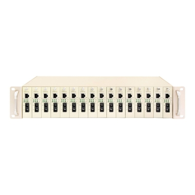 Chassis à support de convertisseur de médias à fente 16 pouces 2U à double puissance 48V/220V