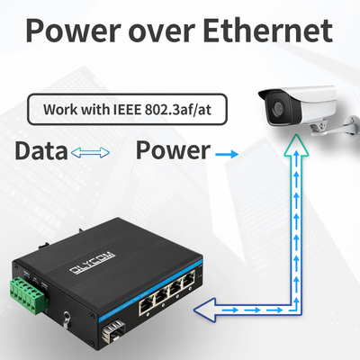 Le gigabit POE de réseau de SFP commute la puissance au-dessus de l'Ethernet 4+1 ports
