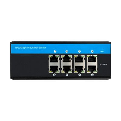 8 ports Gigabit POE Switch Réseau robuste non géré DC48V PoE actif 240W sortie