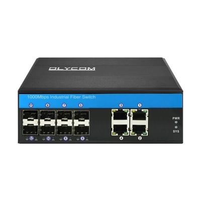 1G / 2.5G industriel a géré le commutateur optique de fibre de 8 SFP avec 4 Ethernet met en communication IP40