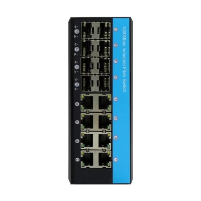 OLYCOM contrôlés commutent 8 la catégorie industrielle gauche de Gigabit Ethernet 12V avec le vacarme gauche de 8 SFP IP40 sur rail pour l'usage extérieur