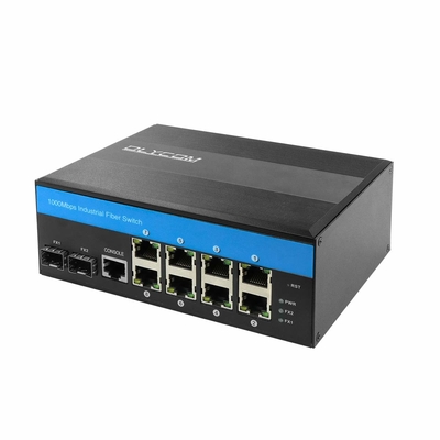 Gigabit Ethernet industriel L2 a contrôlé le bâti IP40 de Vacarme-rail de fentes des ports 2 X SFP de gigabit du commutateur 8 X avec Vlan Qos LACP STP