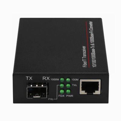 Convertisseur de média SFP 1G Gigabit fibre optique Ethernet non géré mini taille noir DC5V CE