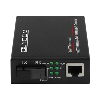 Mini convertisseur multimédia mono-noyau 100/1000M non géré mono-mode noir CE DC5V