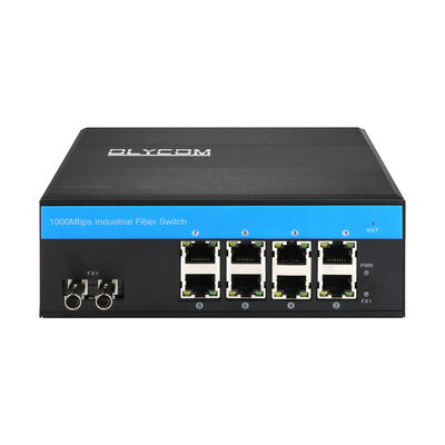 8 ports Commutateur de réseau industriel Gigabit Non géré ST Fibre en mode unique 30 km DC24V CE
