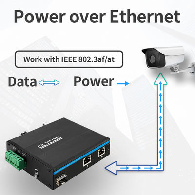 Commutateur Gigabit 30W 60W PoE Extender Commutateur à fibre SFP de qualité industrielle DC48V non géré