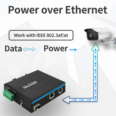 Étendue de commutateur PoE de 30 W 60 W en gigabit Grade industriel SFP Fibre non gérée DC48V