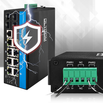 Commutateur PoE géré industriel 8 ports L2 basé sur le support budgétaire 240W 1G 2.5G Fibre Ring