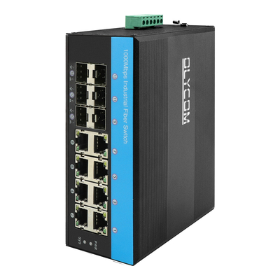 2.5G L2 Réseau industriel PoE géré Support de commutateur ERPS MSTP Ring Din Rail