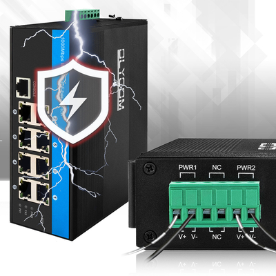 8 Ports gérés PoE Switch Gigabit Ethernet 240W POE actif Cas robuste Vitesse puce