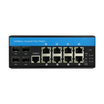 Commutateur industriel managé couche 3 Gigabit Ethernet 12 ports ERPS RSTP rail DIN CE