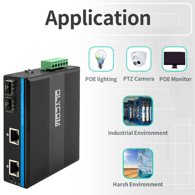 4 ports Gigabit Commutateur Ethernet non géré 100/1000M Fibre Auto-Adaptive Din Rail