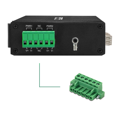 6 ports commutateur Ethernet robuste 100M/1000M Fibre SFP à détection automatique non géré 24V