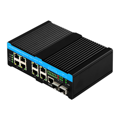 Gigabit L2 géré 90W PoE Switch 10 Port avec 2 ports combinés robuste 48V PoE actif