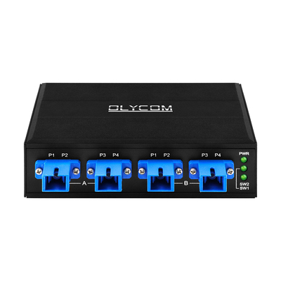 Commutateur de dérivation optique 4 ports Connecteur SC/UPC Simplex 1310/1550nm DC24V Rail DIN CE