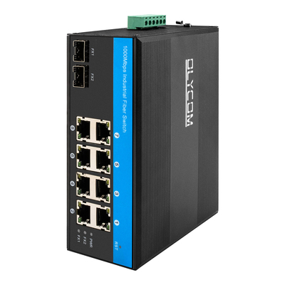 Commutateur PoE géré industriel 8 ports 2.5G fibre 15.4W/30W PSE 240W Budget L2 géré