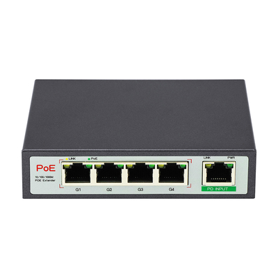 4 ports Gigabit POE Extender Grade commercial 60W PD Uplink Pour les caméras IP PoE