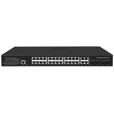 24 Ports PoE Switch Gigabit basé sur L2 L3 Smart Géré 300W Budget avec SFP Uplink 1U Rack