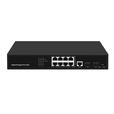 8 Ports PoE VLAN Gestionné commutateur Gigabit Fibre Ethernet puce Realtek 120W Budget entrée CA