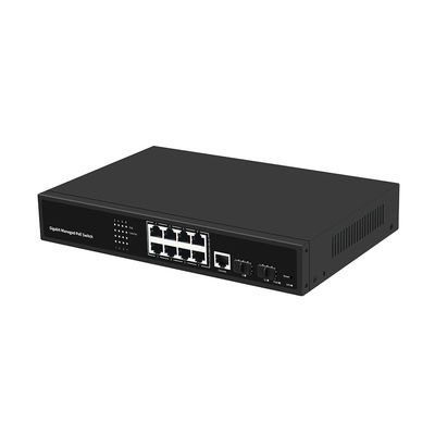 8 Ports PoE VLAN Gestionné commutateur Gigabit Fibre Ethernet puce Realtek 120W Budget entrée CA