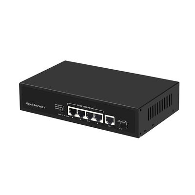 Commutateur Gigabit Fiber 4 Ports PoE Af/At 60W Avec 1 Uplink SFP/Cuivre Grade Commercial CE