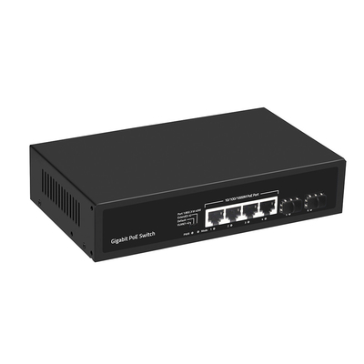 4 ports Gigabit PoE Switch 60W Fibre SFP budgétaire non gérée avec extension VLAN de 250 mètres