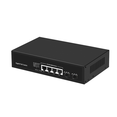 4 ports Gigabit PoE Switch 60W Fibre SFP budgétaire non gérée avec extension VLAN de 250 mètres