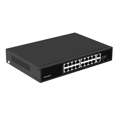 16 ports PoE Switch 10/100M Ethernet avec 2 SFP/RJ45 Uplink Pour les caméras de vidéosurveillance 300W Budget