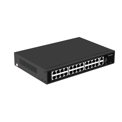 24 ports de vidéosurveillance Poe Switch non géré 100M rack Ethernet rapide Type 300W Budget AC