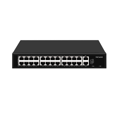 24 ports de vidéosurveillance Poe Switch non géré 100M rack Ethernet rapide Type 300W Budget AC