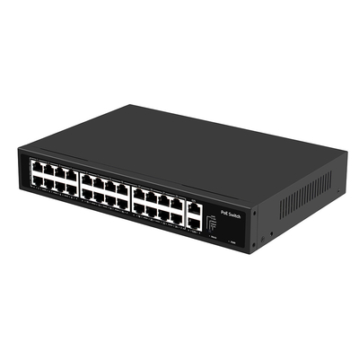 24 ports de vidéosurveillance Poe Switch non géré 100M rack Ethernet rapide Type 300W Budget AC