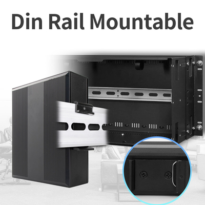 Convertisseur de médias industriels mini Gigabit 2 Port 100/1000M Fibre réseau Gigabit Din Rail