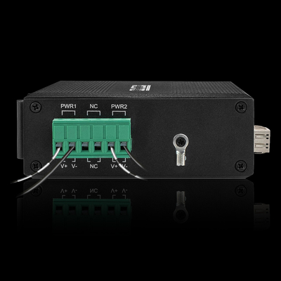 Commutateur de réseau industriel portuaire à double puissance 100/1000M Commutateur à fibre Din Rail monté