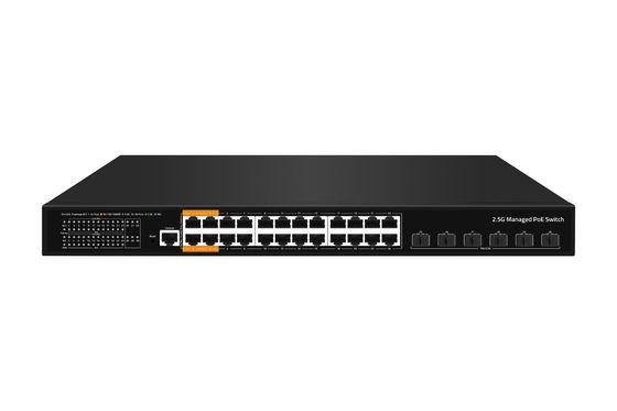 Commutateur POE géré par Ethernet L3 avec 24*10/100/2500mbps+6*10Gb SFP+