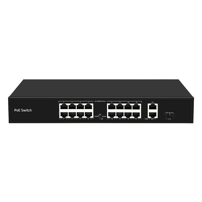 16 Port 250 mètres PoE Switch PoE Af/At 10/100M Support VLAN Mode Budget 300 W