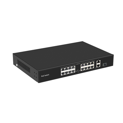 16 Port 250 mètres PoE Switch PoE Af/At 10/100M Support VLAN Mode Budget 300 W