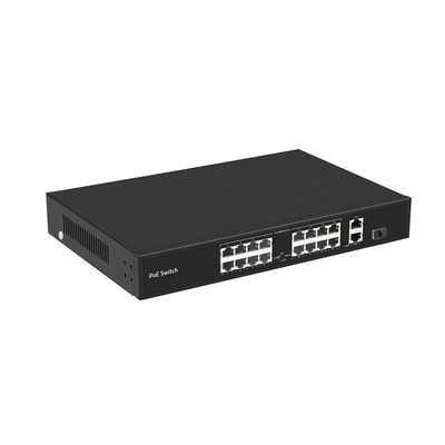 Switch PoE 16 ports, distance PoE 250 mètres, 10/100M, support mode VLAN, budget 300W, CE